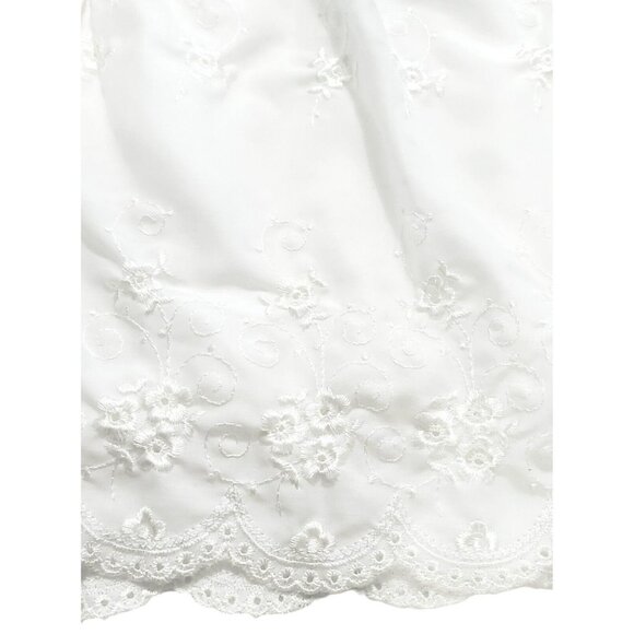 VTG Baby Christening Robe Dress Cover Up Coat Eyelet Lace Embroidered Flowers - Picture 13 of 14